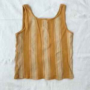 Little Urban‎ Apparel Striped Tank Top Ribbed Sleeveless Casual 4/5T Yellow